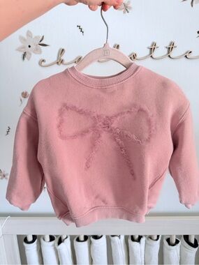 Zara Girls Pink Bow Sweatshirt
